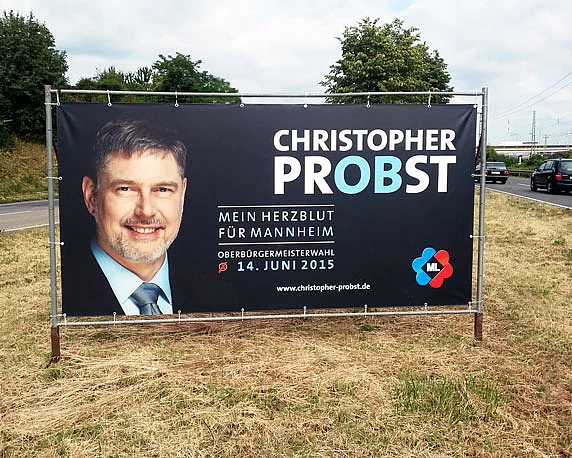 Christopher Probst, Kandidat, Oberbürgermeisterwahl, Großflächenplakat